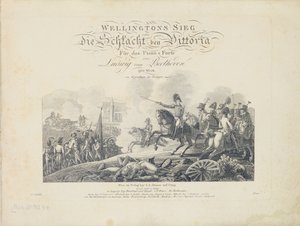 Titelseite von Wellingtons Victory, Op. 91, veröffentlicht von S.A. Steiner & Comp., Wien von Austrian School