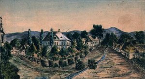 Ansicht eines Dorfes, ca. 1830