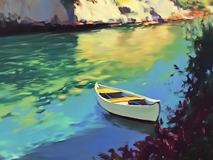 Ruhige Bootsreflexion