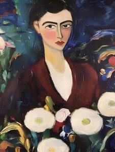 Elegante Frau mit Blumen von Avanesova Elena