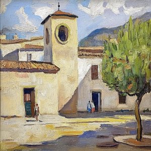 Sonniger Dorfplatz