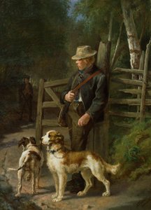 Junge mit Jagdhunden