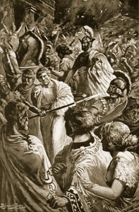 Die Plünderung von Olynthus, 348 v. Chr., Illustration aus 