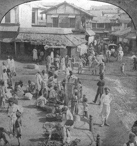 Ein Markt in Ahmedabad, Indien, 1902 von B. L. Singley