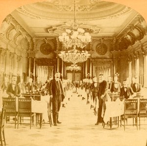 Der große Speisesaal, Windsor Hotel, angeblich der schönste der Welt, Montreal, Kanada, 1894 von B. W. Kilburn