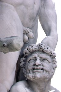 Detail der Statue von Herkules und Cacus von Baccio Bandinelli