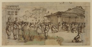 Marktplatz in Florenz mit Figuren