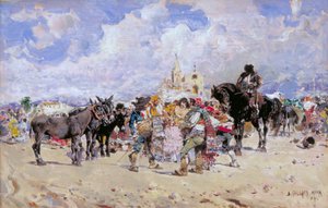 Der Marktplatz, Granada, ca. 1869-1902 von Baldomer Galofre Gimenez