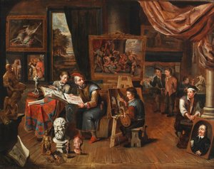 Ein Künstleratelier von Balthasar van den Bossche