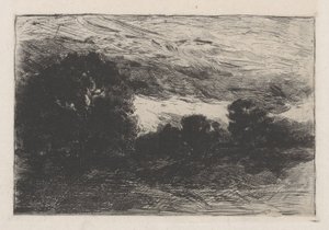 Landschaft mit Bäumen und stürmischem Himmel von Barbara Elisabeth van Houten