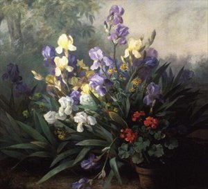 Florale Landschaft mit Iris