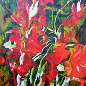Lebendige rote Blumen