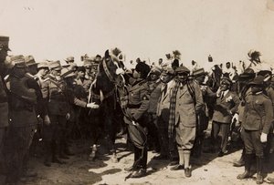 Benito Mussolini mit seinen Faschisten und Italo Balbo in Libyen in Tripolis von Barbera La