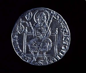 Rückseite eines großen Guelfen darstellend Johannes den Täufer, geprägt 1376 von Barduccio di Chierichino