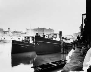 Chicago und Illinois Feuerlöschboote, Chicago, Illinois, USA, ca. 1905 (s/w Foto)