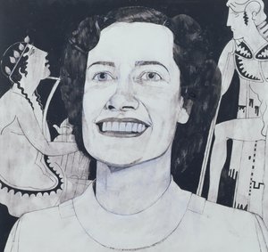 Porträt von Joan Sutherland, Illustration für The Sunday Times, 1970er von Barry Fantoni