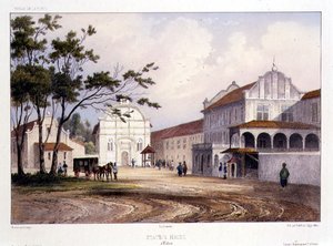 Staatshaus in Malakka, graviert von Alfred Leon Lemercier, ca. 1840 von Barthelemy (after) Lauvergne