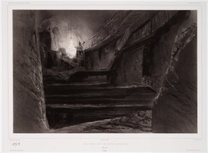 Ansicht in den Minen von Wieliczka, Polen, 20. März 1840, graviert von Sabatier von Barthelemy after Lauvergne