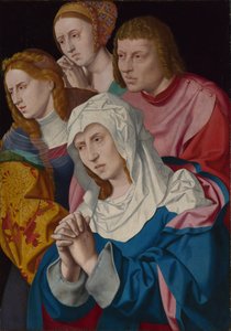 Die Jungfrau, Heilige und eine heilige Frau von Bartholomaeus Bruyn the Elder