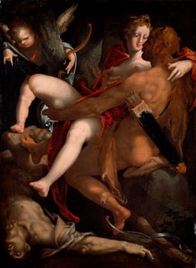 Herkules, Dejanire und der Zentaur Nessus (Malerei) von Bartholomaeus Spranger