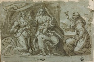 Madonna mit Kind und den Heiligen Katharina und Dominikus von Bartholomaeus Spranger