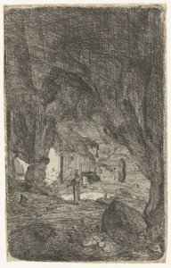 Innenraum einer Höhle
Die Höhle von Valmontane.
Römische Ruinen (Serientitel)
Verschiedene verfallene Gebäude in und um Rom (Serientitel) von Bartholomeus Breenbergh