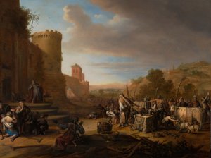 Heilige Paulus und Barnabas in Lystra (Opfer in Lystra) von Bartholomeus Breenbergh