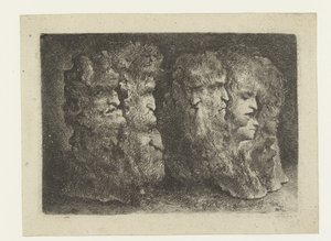 Verschiedene Köpfe von Männern, Tieren und Maskarons von Bartholomeus Breenbergh