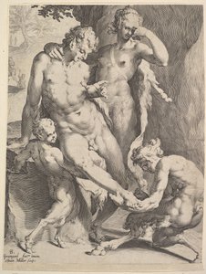 Oreaden entfernen einen Dorn aus dem Fuß eines Satyrs, 1590