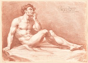 Sitzender männlicher Akt, seitlich gesehen (1. Preis 1788) von Bartholomeus Ziesenis