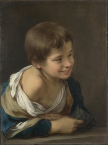 Ein Bauernjunge, der sich auf ein Fensterbrett lehnt von Bartolomé Esteban Murillo