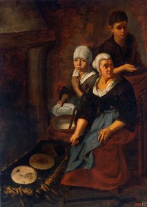 Backen von Fladenbroten, 1645-1648