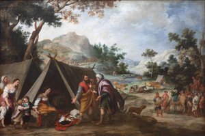 Laban sucht nach seinen gestohlenen Hausgöttern von Bartolomé Esteban Murillo