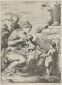 Maria stillt das Christuskind von Bartolomeo Biscaino
