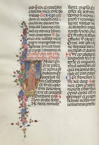 Missale: Fol. 124v: Christus hält das Kreuz
