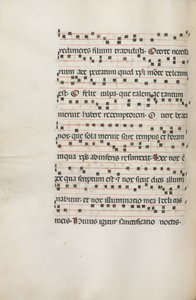 Missale: Fol. 155v: Musik für Exultet, 1469 von Bartolomeo Caporali