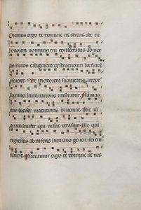Missale: Fol. 157: Musik für Exultet, 1469 von Bartolomeo Caporali