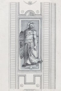 Tafel 15: mythologische Figur mit Helm und Schild, 1756 von Bartolomeo Crivellari
