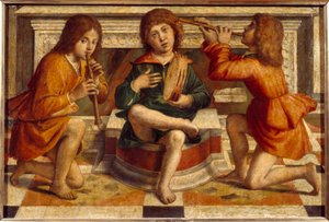 Drei Engel Musiker von Bartolomeo Montagna
