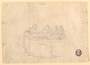 Zeichnung, Drei Frauen beim Waschen, 1800–25 von Bartolomeo Pinelli