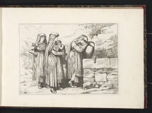 Drei Frauen und ein Kind aus Cervara di Roma von Bartolomeo Pinelli
