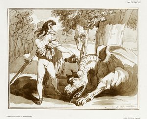 Jason, der den Drachen, der das Goldene Vlies bewacht, einschläfert