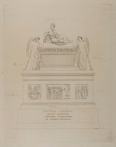 Monument für Antonio Canova, Skizze von Bartolomeo Pinelli