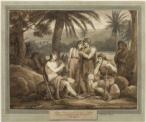 Telemachus spielt und singt für die Hirten in Ägypten, aus Die Abenteuer des Telemachus, Buch 2