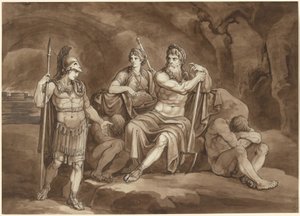 Telemachus bittet Pluto um Erlaubnis, seinen Vater in der Unterwelt zu suchen von Bartolomeo Pinelli
