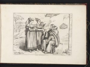 Zwei Frauen aus Frascati und ein Eremit von Bartolomeo Pinelli
