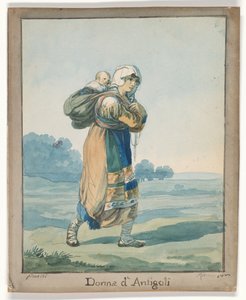 Frau aus Antigoli, Illustration für Römische Kostüme und Bräuche