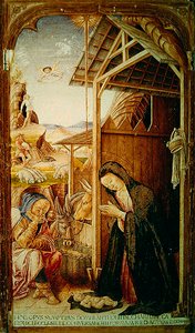 Geburtsszene, zentrales Panel eines Conversano-Polyptychons, 1475