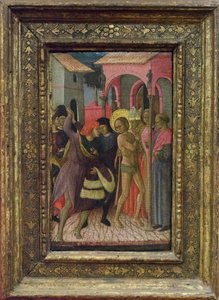 Der heilige Franziskus legt seine Kleider ab und verzichtet auf die Besitztümer seines Vaters Pietro di Bernardone