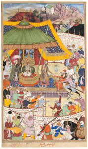 Der junge Kaiser Akbar verhaftet den unverschämten Shah Abu